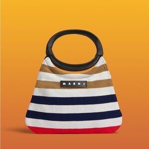 Marni Market beige striped bag